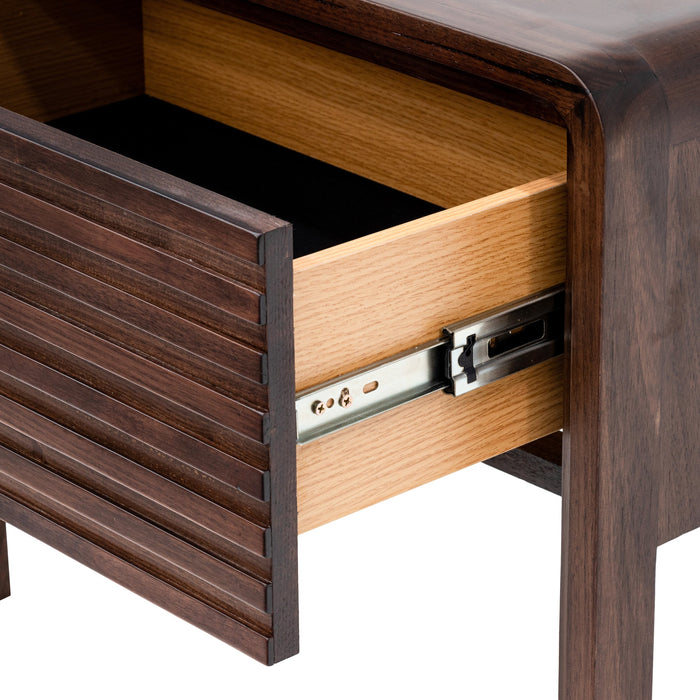 CST8041-AW Single Drawer Bedside Table - Walnut