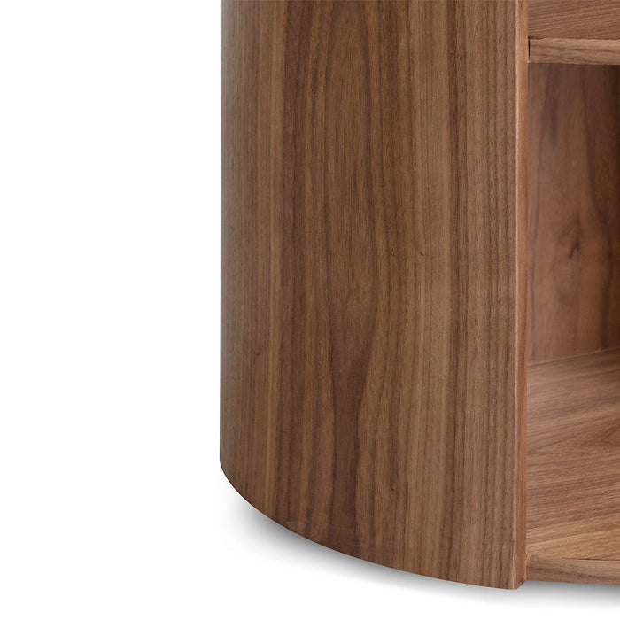 CST8083-BB Round Wooden Bedside Table - Walnut