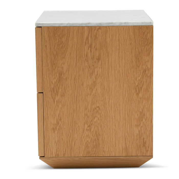 CST8235-CN Bedside Table - Natural with Marble Top