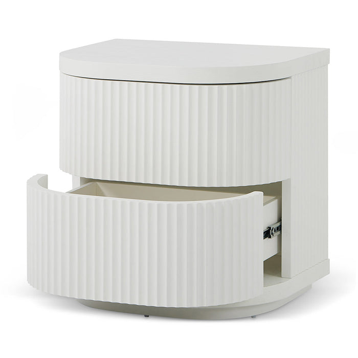 CST8344-DW Bedside Table - Full White