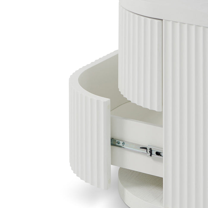 CST8344-DW Bedside Table - Full White