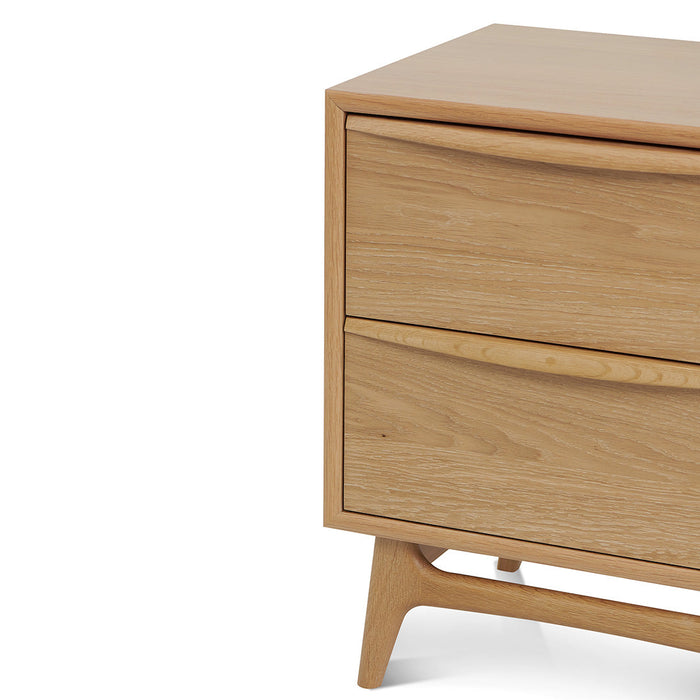 CST8534-VN 2 Drawer Bedside Table - Natural Oak