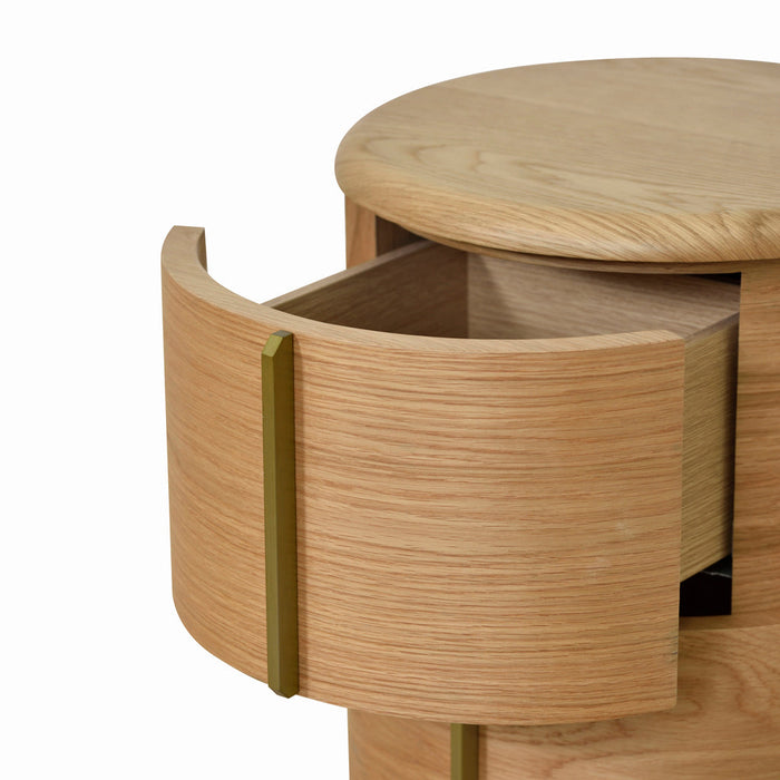 CST8555-CN 46cm Round Bedside Table - Natural