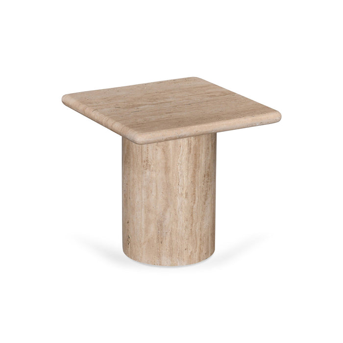 CST8713-RB 42cm Travertine Top Side Table - Natural