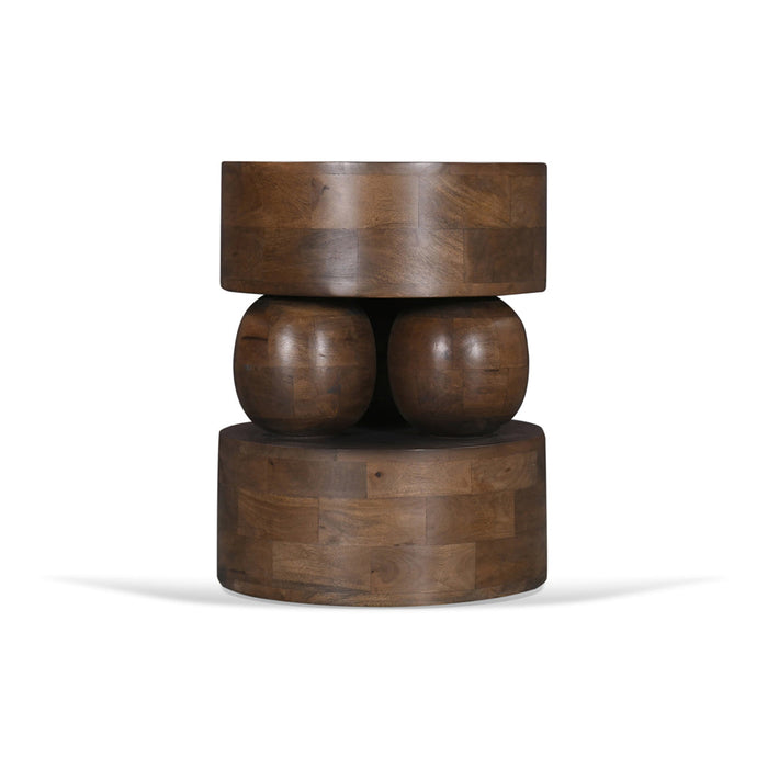 CST8720-RB 40cm Round Side Table - Walnut