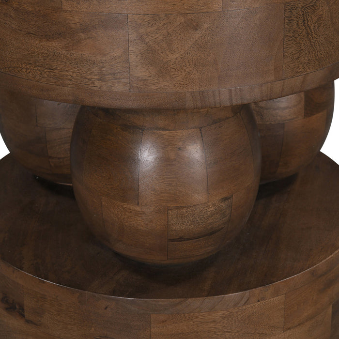 CST8720-RB 40cm Round Side Table - Walnut