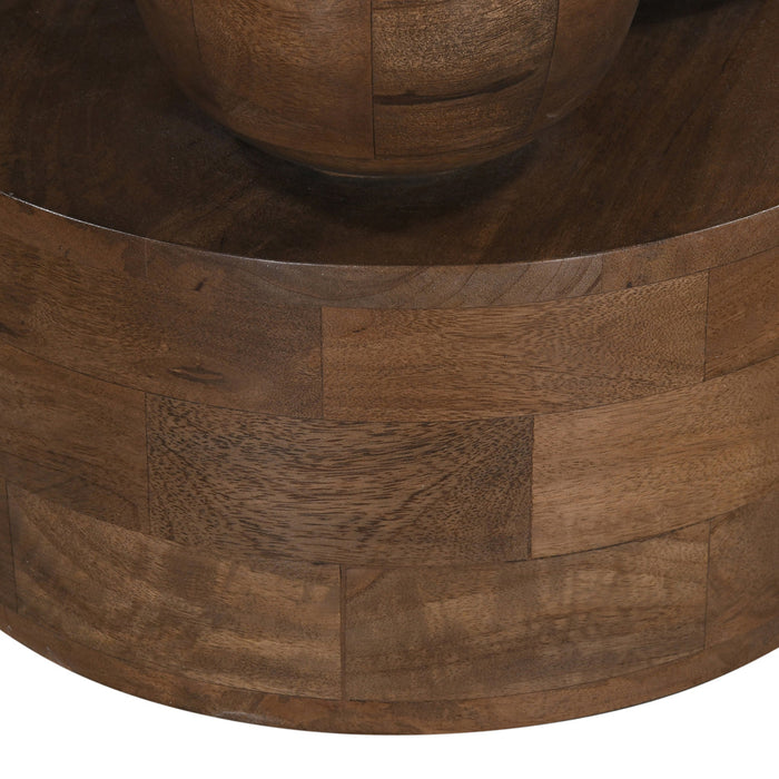 CST8720-RB 40cm Round Side Table - Walnut