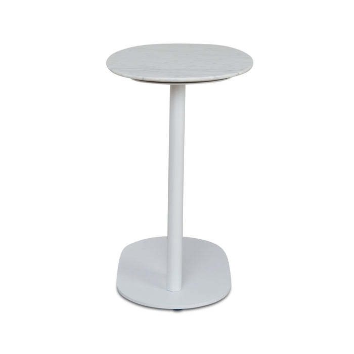 CST8793-NY 60cm Marble Side Table - White Base