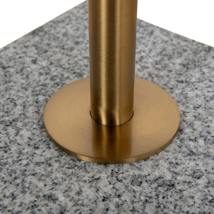 CST8796-NY 45 cm Brushed Gold Side Table - Faceted Granite Marble