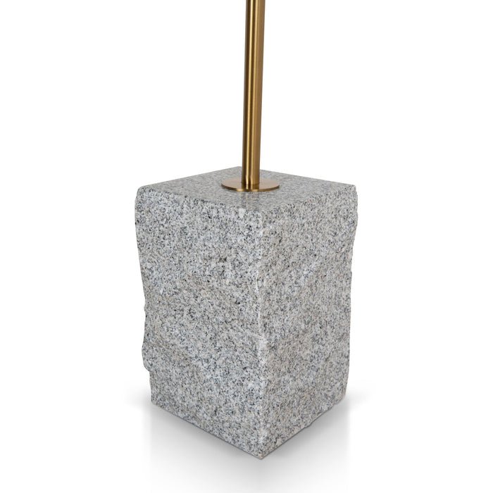 CST8796-NY 45 cm Brushed Gold Side Table - Faceted Granite Marble