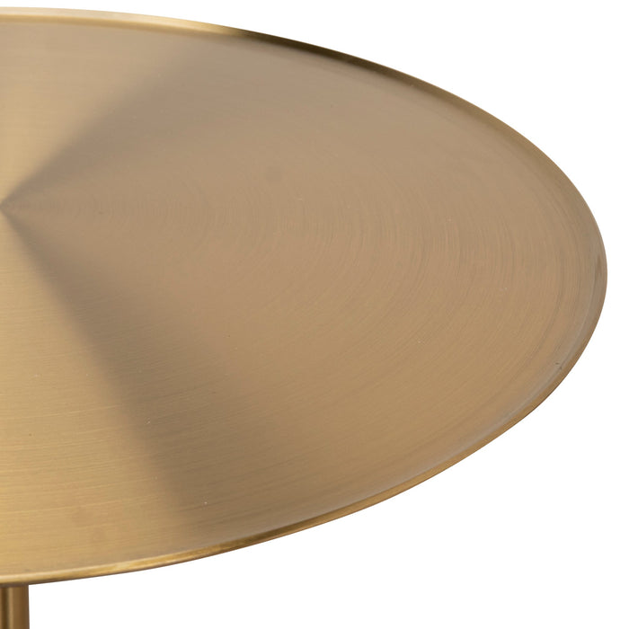 CST8796-NY 45 cm Brushed Gold Side Table - Faceted Granite Marble