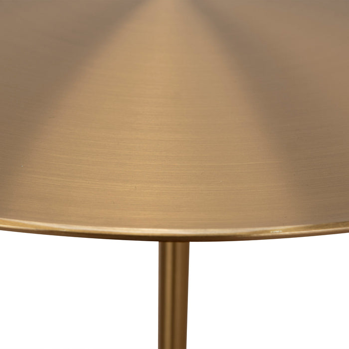 CST8796-NY 45 cm Brushed Gold Side Table - Faceted Granite Marble