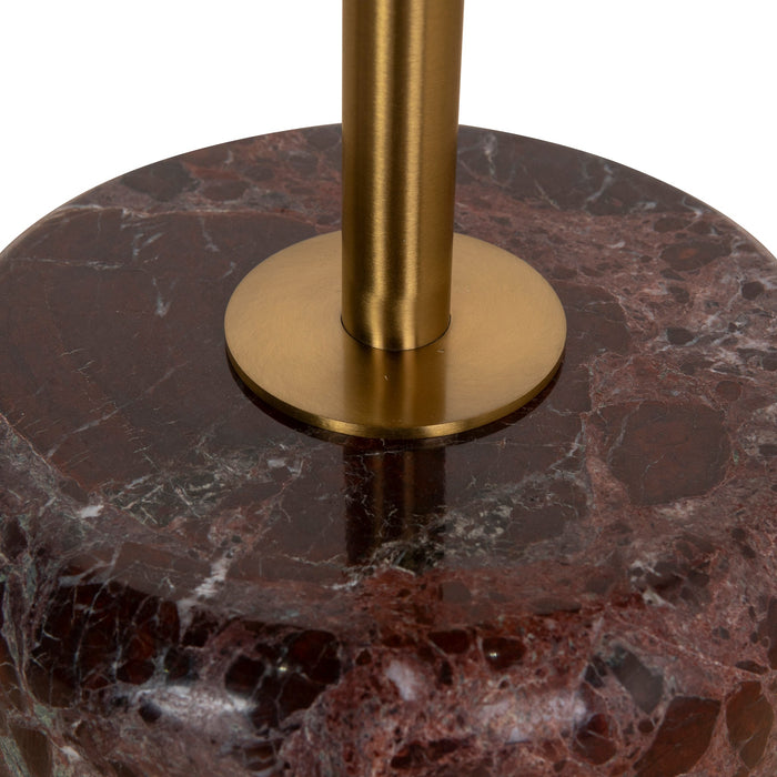 CST8797-NY 45 cm Brushed Gold Side Table - Rosso Levanto Marble