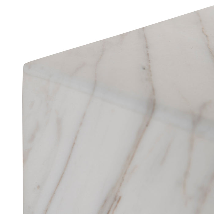 CST8798-NY 45cm Brushed Gold Side Table - Carrara Marble