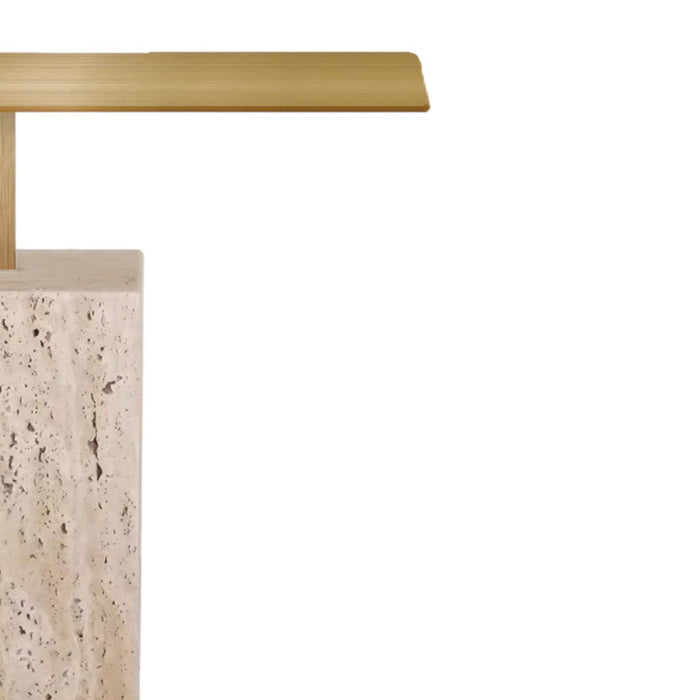 CST8802-NY 40 cm Brushed Gold Side Table - Natural