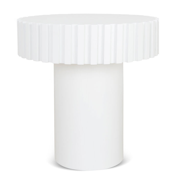 CST8976-CN 50cm Round Side Table - Full White