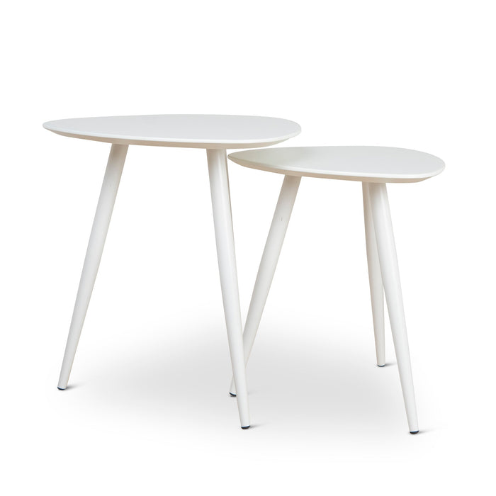 Set of 2 - CST8986-KD Side Table - White