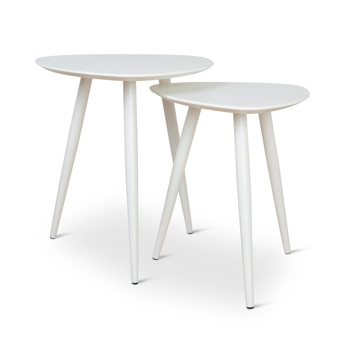 Set of 2 - CST8986-KD Side Table - White