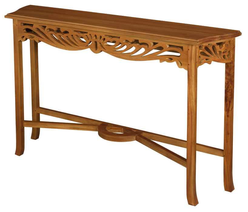 Jepara Carved Hall Table - Large (Light Pecan)