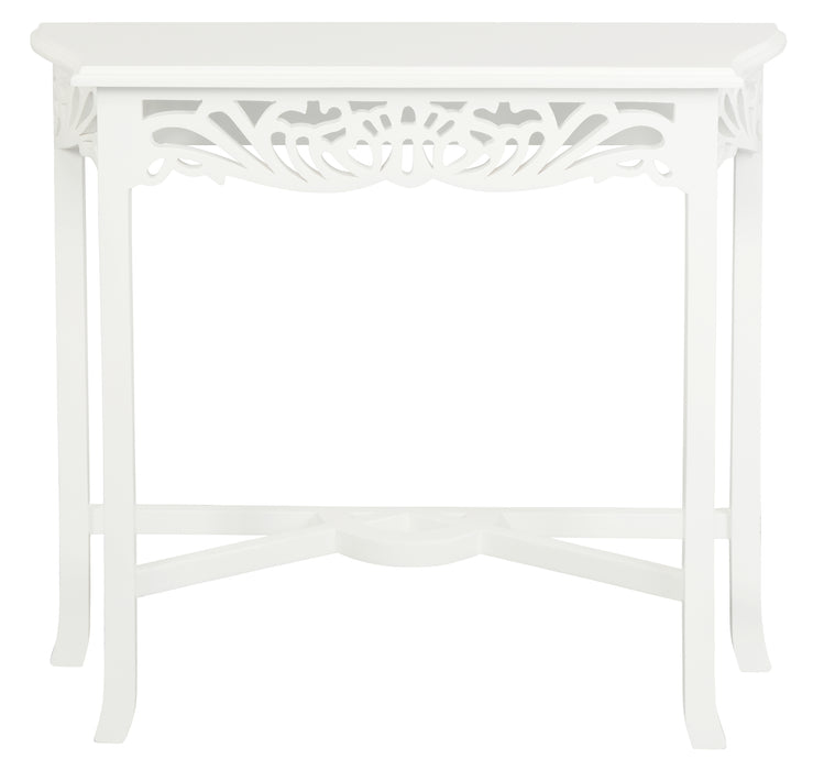 Jepara Carved Hall Table (White)