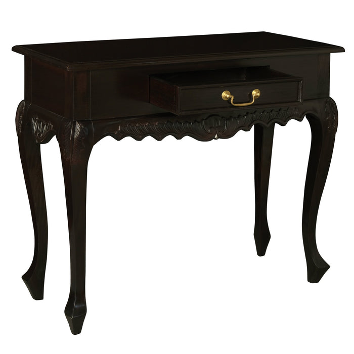 Jepara 1 Drawer Carved Sofa/Hall Table (Chocolate)