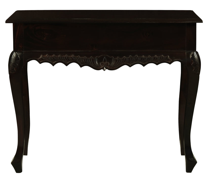 Jepara 1 Drawer Carved Sofa/Hall Table (Chocolate)