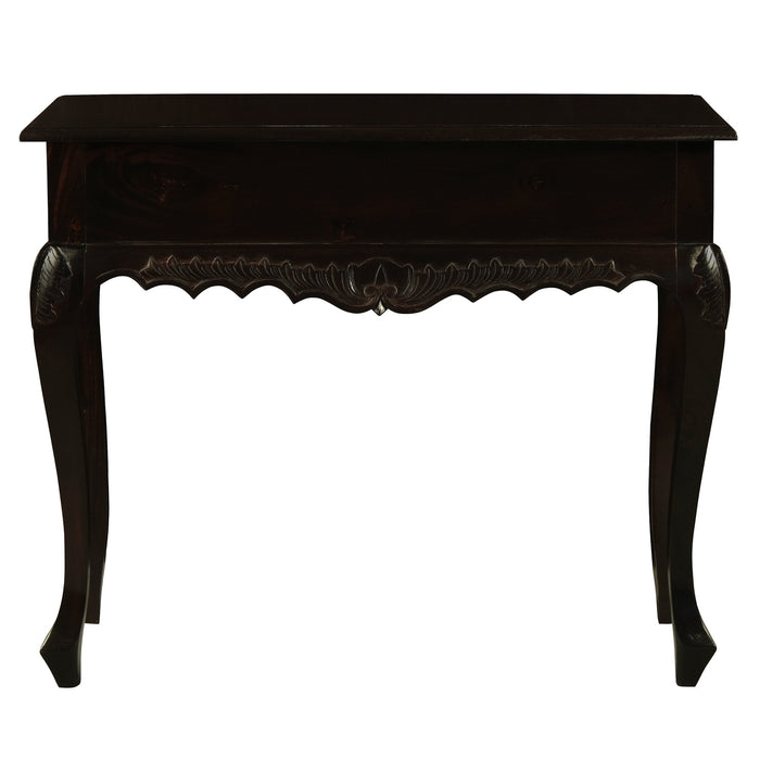 Jepara 1 Drawer Carved Sofa/Hall Table (Chocolate)