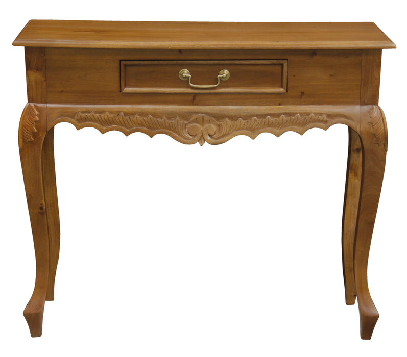 Jepara 1 Drawer Carved Sofa/Hall Table (Light Pecan)
