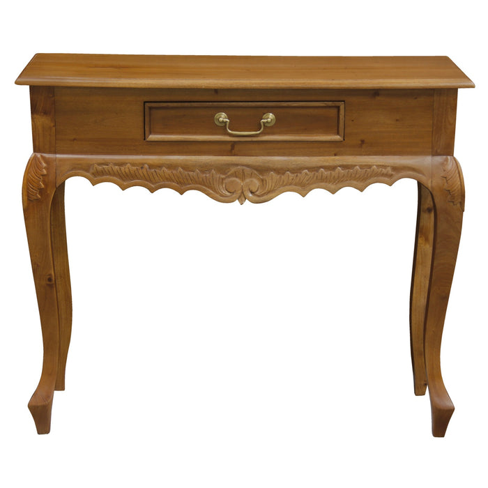Jepara 1 Drawer Carved Sofa/Hall Table (Light Pecan)