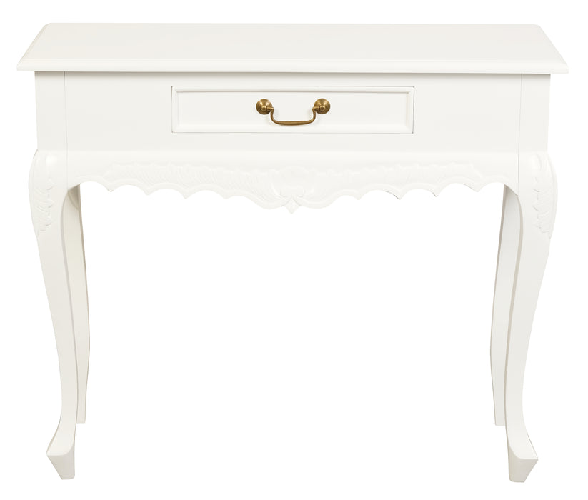Jepara 1 Drawer Carved Sofa/Hall Table (White)