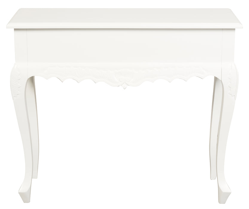 Jepara 1 Drawer Carved Sofa/Hall Table (White)