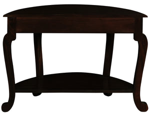 Cabriole Leg 1 Drawer Half Round Sofa Table (Chocolate)