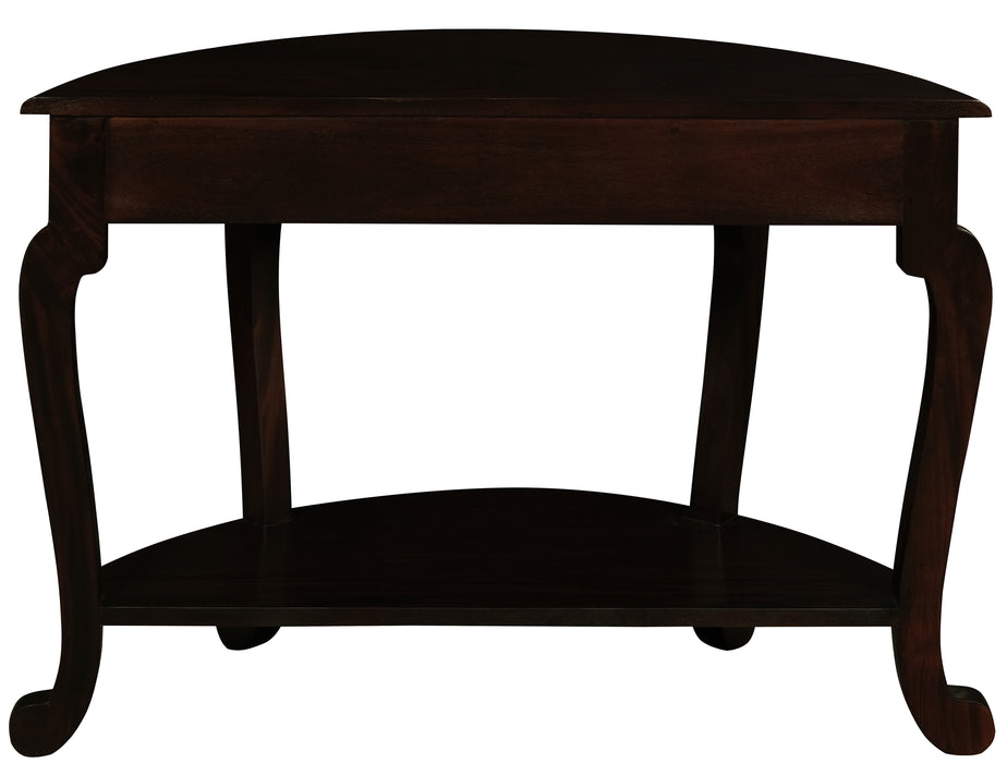 Cabriole Leg 1 Drawer Half Round Sofa Table (Chocolate)