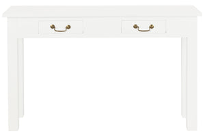 2 Drawer Straight Leg Sofa/Hall Table (White)