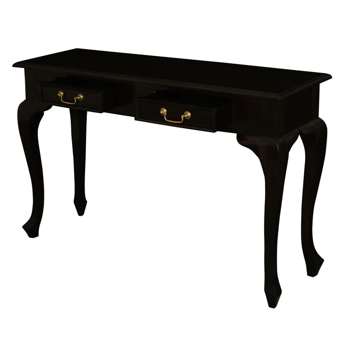 Queen Ann 2 Drawer Sofa Table (Chocolate)