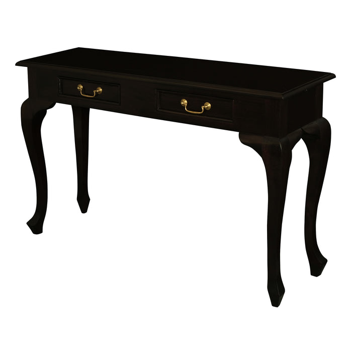 Queen Ann 2 Drawer Sofa Table (Chocolate)