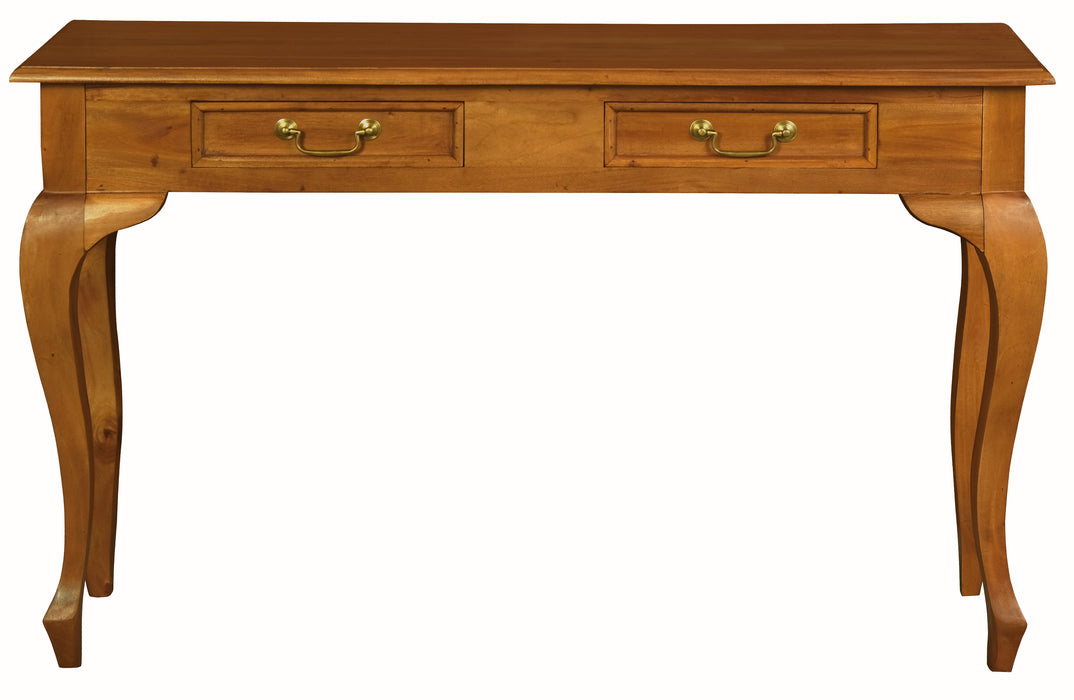 Queen Ann 2 Drawer Sofa Table (Light Pecan)