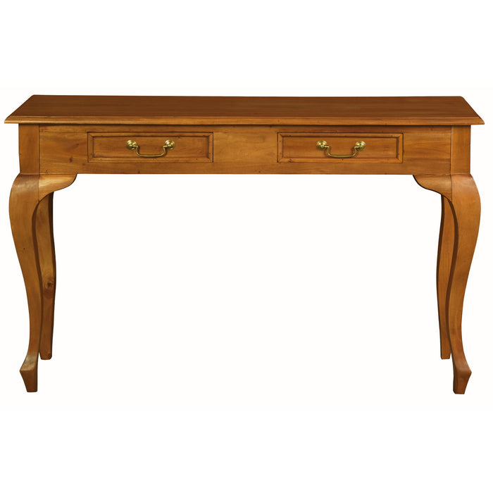 Queen Ann 2 Drawer Sofa Table (Light Pecan)