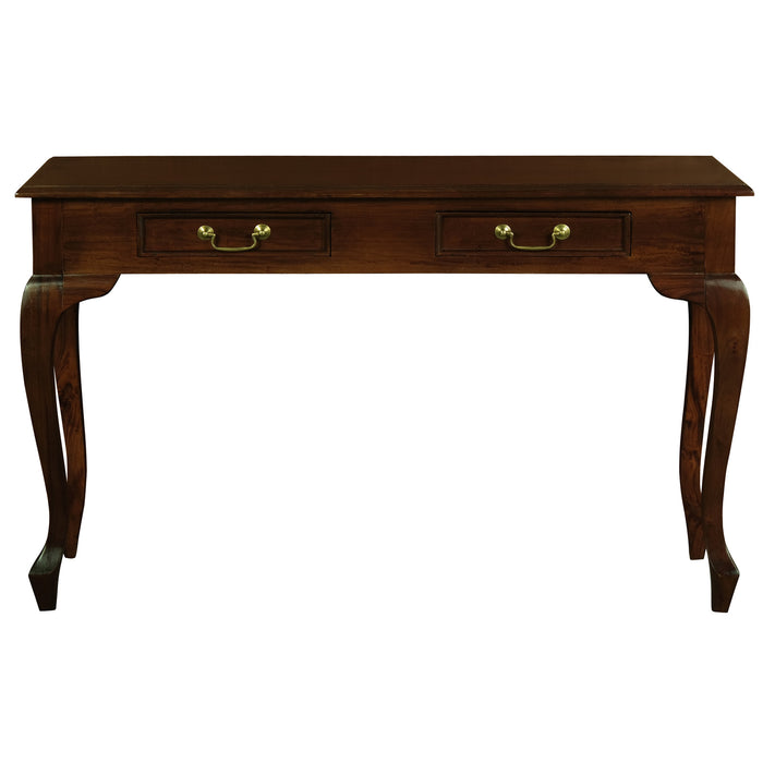 Queen Ann 2 Drawer Sofa Table (Mahogany)
