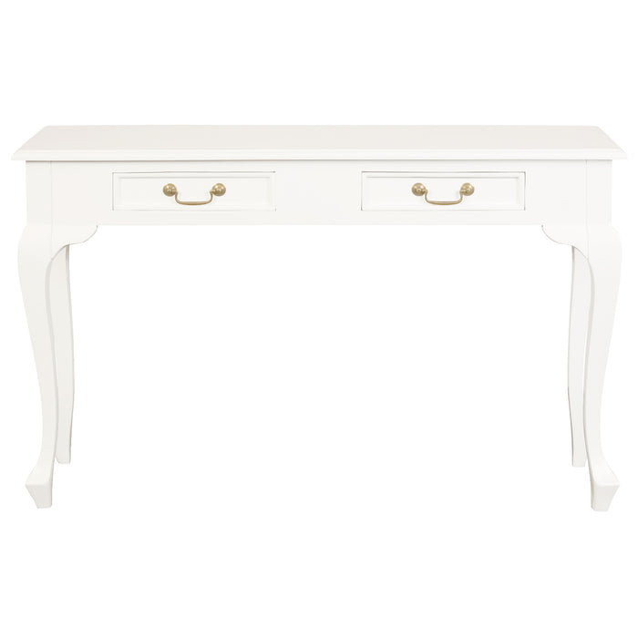 Queen Ann 2 Drawer Sofa Table (White)
