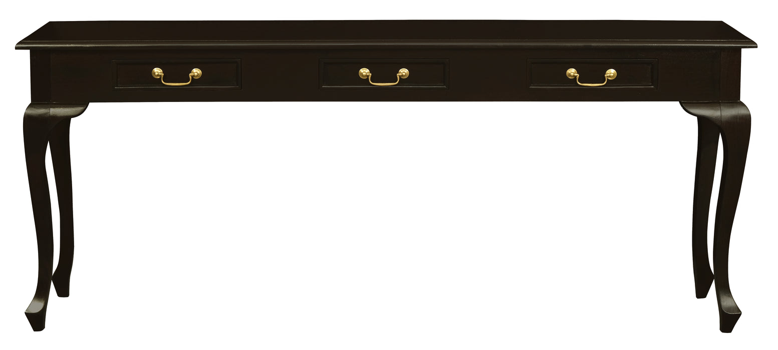 Queen Anne 3 Drawer Sofa Table (Chocolate)