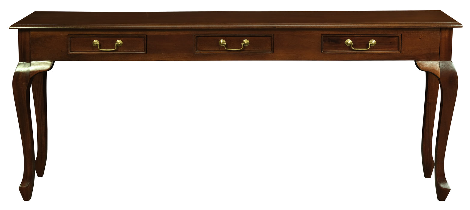 Queen Anne 3 Drawer Sofa Table (Mahogany)