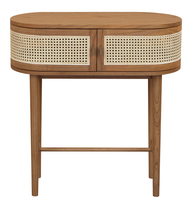 Kelly 2 Door Console Table (Almond) - Rattan