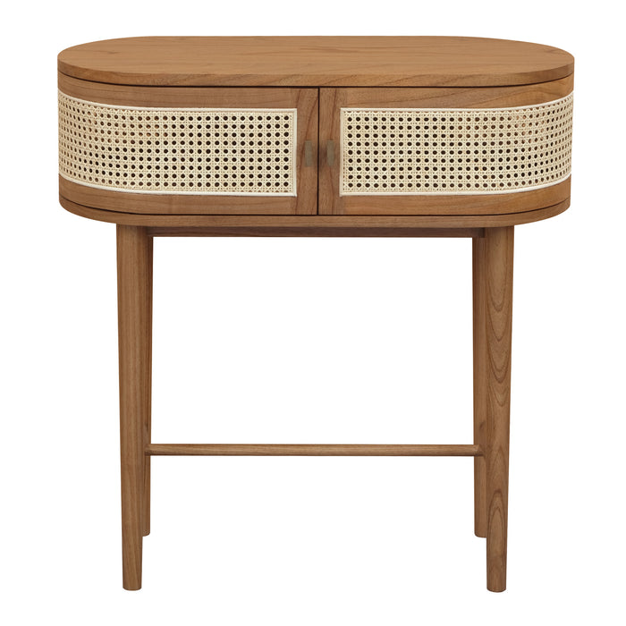Kelly 2 Door Console Table (Almond) - Rattan