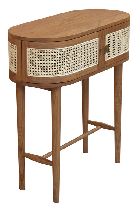 Kelly 2 Door Console Table (Almond) - Rattan