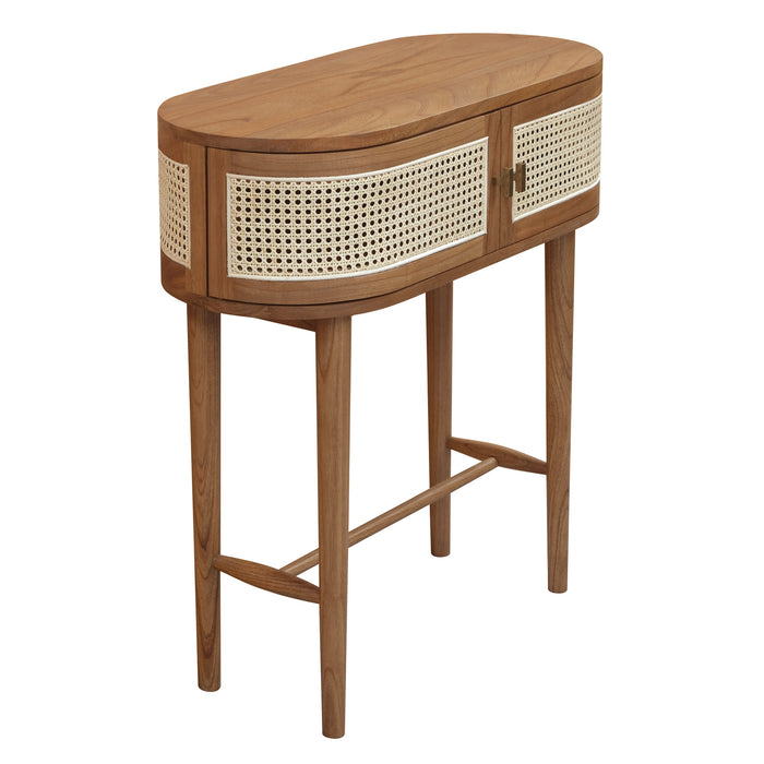 Kelly 2 Door Console Table (Almond) - Rattan