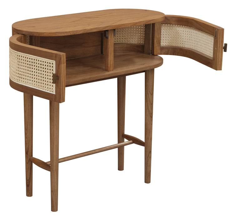 Kelly 2 Door Console Table (Almond) - Rattan