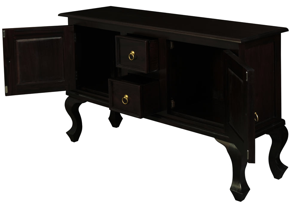 Queen Anne 2 Door 2 Drawer Sofa Table (Chocolate)