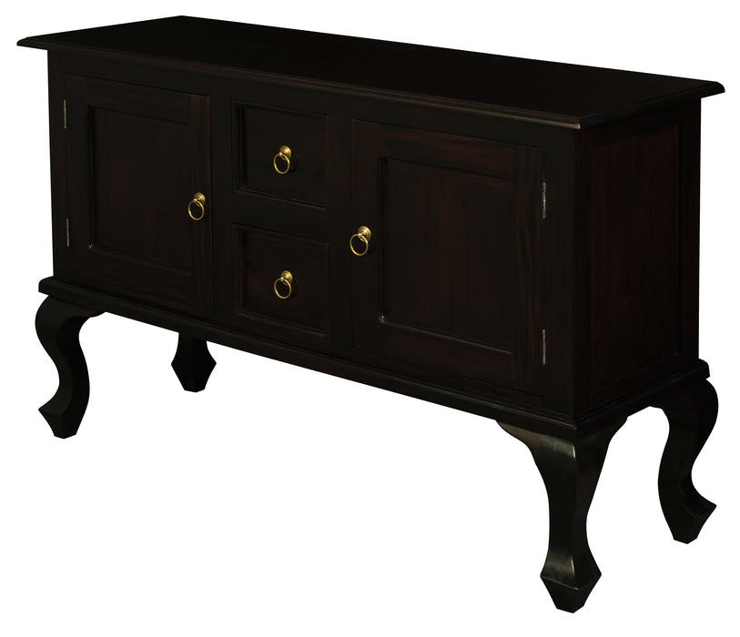 Queen Anne 2 Door 2 Drawer Sofa Table (Chocolate)