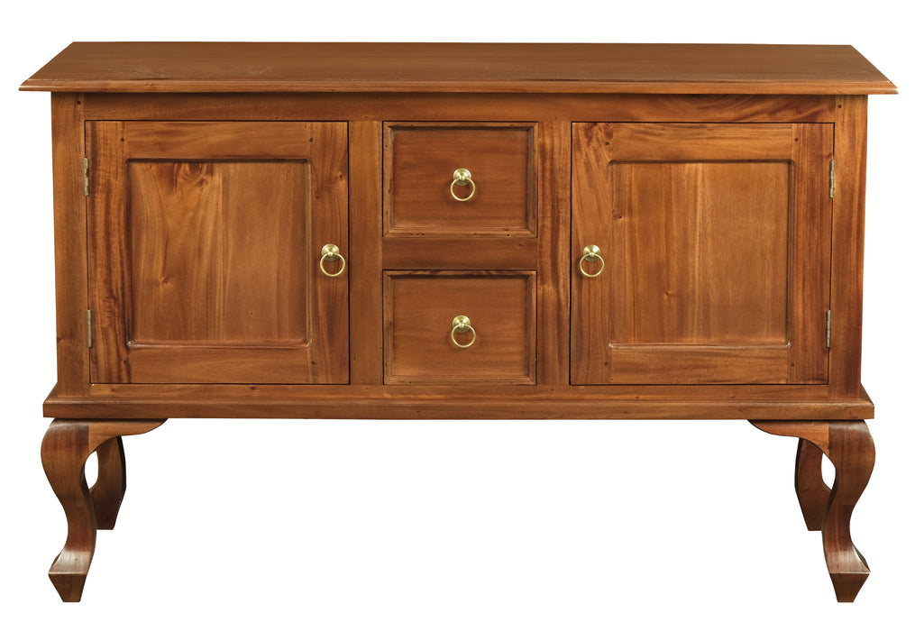Queen Anne 2 Door 2 Drawer Sofa Table (Light Pecan)